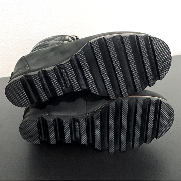 Sorel Conquest Wedge Heel Boots Lace Up Waterproof Leather Combat Hiking Black - Picture 12 of 13